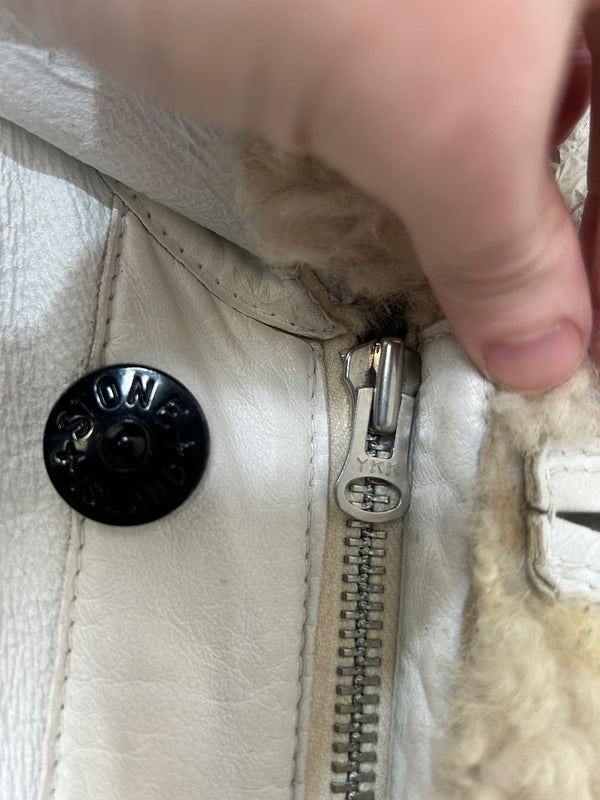 Stone Island 2006 Hand Painted Leather Hooded Jacket