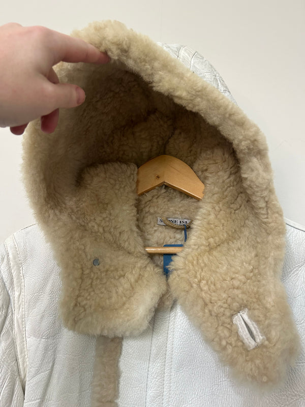 Stone Island 2006 Hand Painted Leather Hooded Jacket
