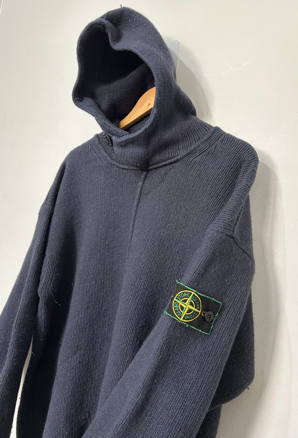 Stone Island 1996 Green Edge Badge Wool Hoodie