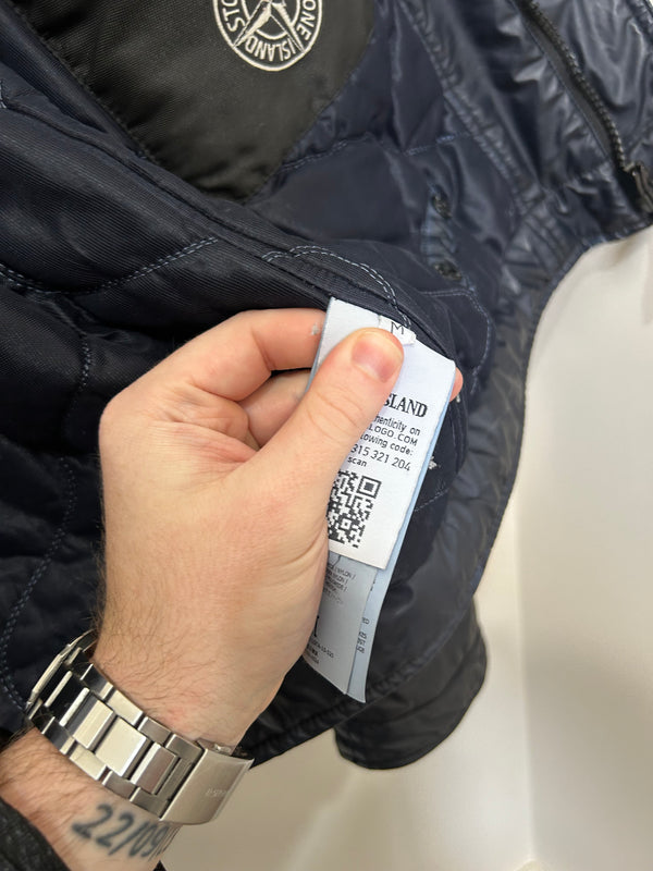 Stone Island Mussola Gommata Shearling flight jacket
