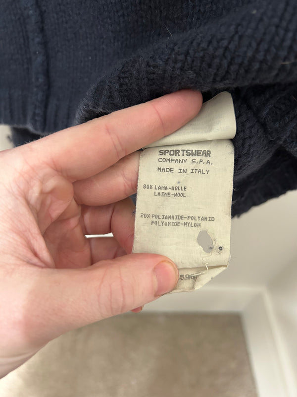 Stone Island 1996 Green Edge Badge Wool Hoodie