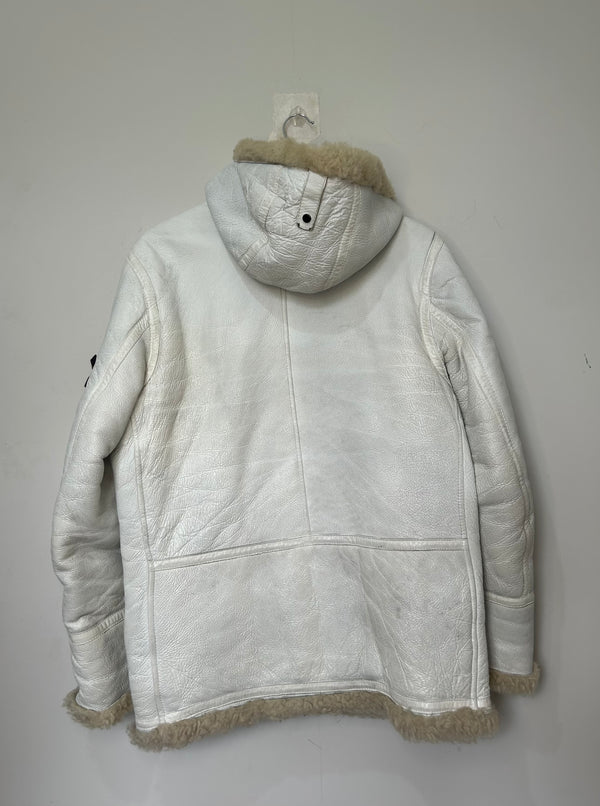 Stone Island 2006 Hand Painted Leather Hooded Jacket