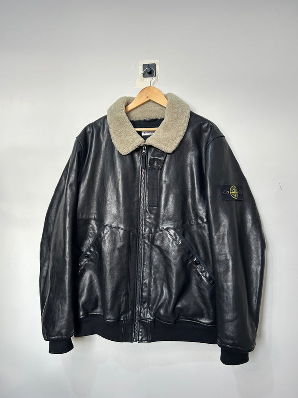 Stone Island 30 Year Anniversary Waxed Soft Leather Jacket