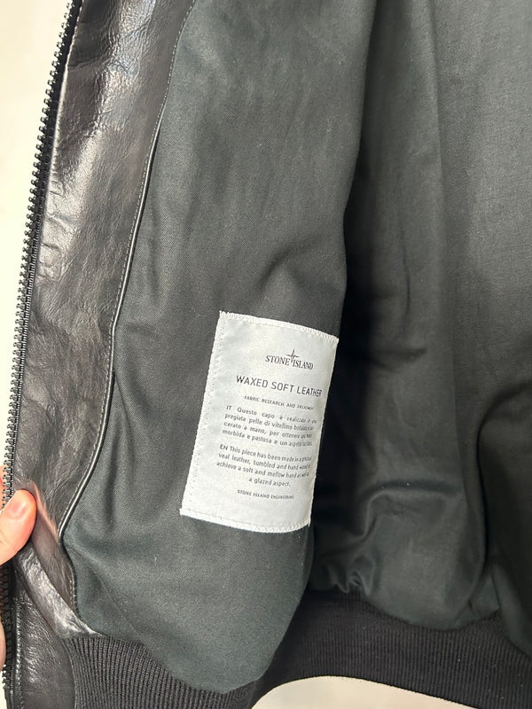Stone Island 30 Year Anniversary Waxed Soft Leather Jacket