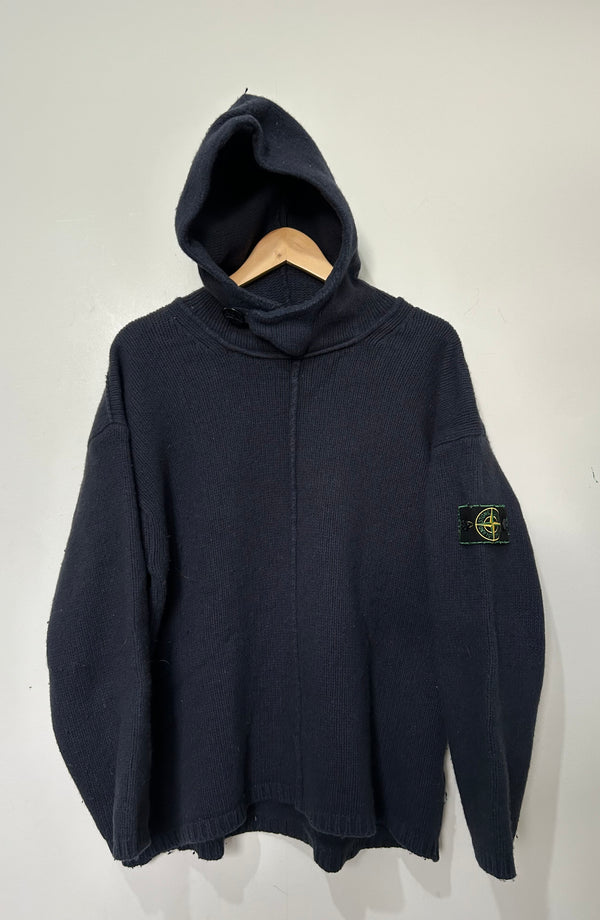 Stone Island 1996 Green Edge Badge Wool Hoodie