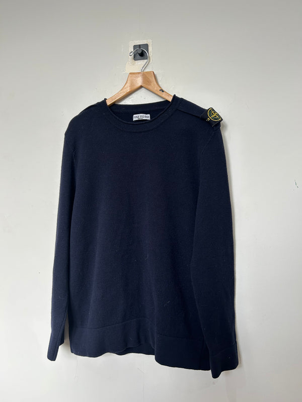Stone Island Lana Wool Shoulder Badge Knit Jumper