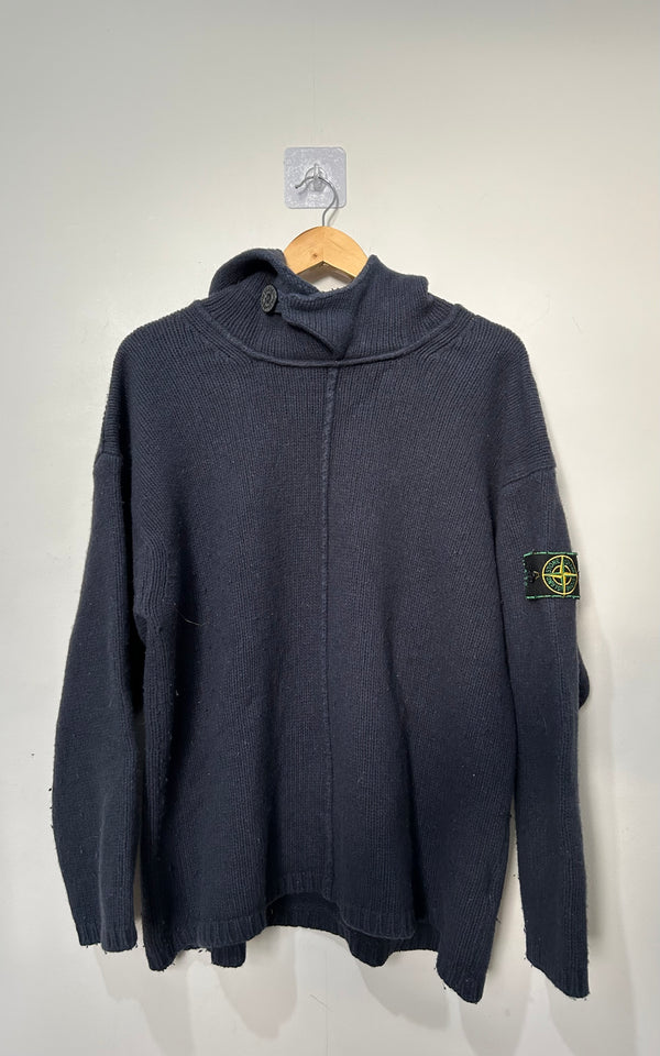 Stone Island 1996 Green Edge Badge Wool Hoodie