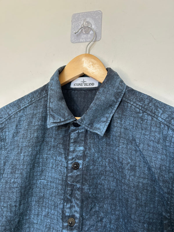 Stone Island Check Grid Overshirt with Dust Treatment