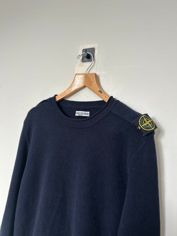 Stone Island Lana Wool Shoulder Badge Knit Jumper