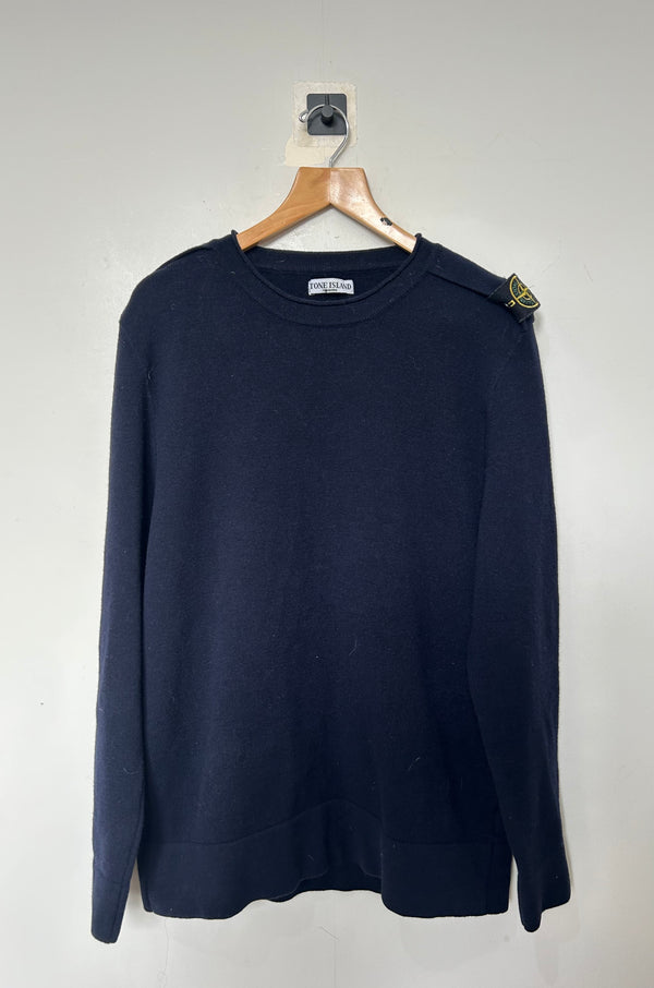 Stone Island Lana Wool Shoulder Badge Knit Jumper