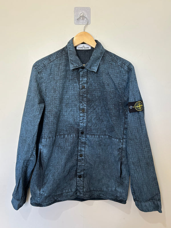 Stone Island Check Grid Overshirt with Dust Treatment