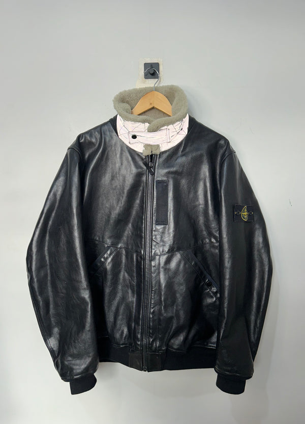 Stone Island 30 Year Anniversary Waxed Soft Leather Jacket