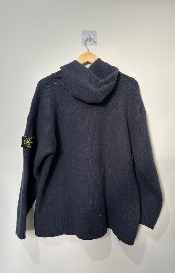 Stone Island 1996 Green Edge Badge Wool Hoodie