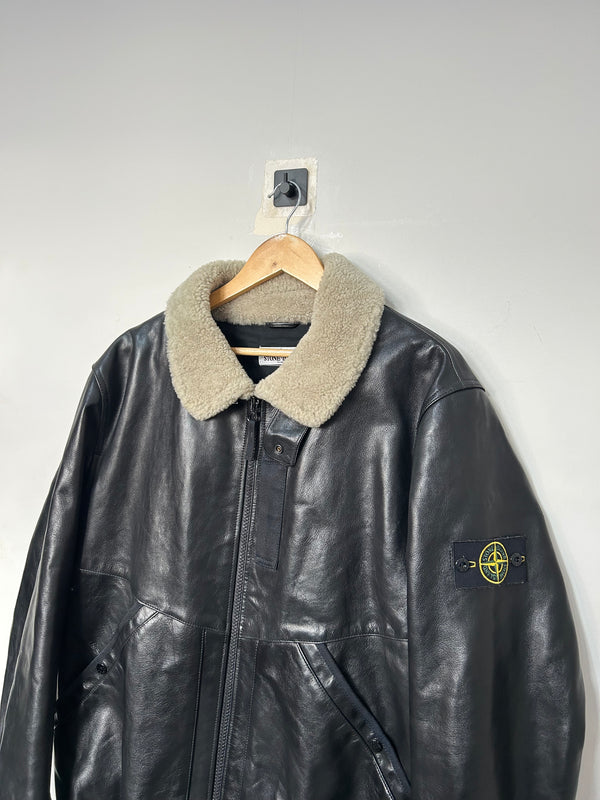 Stone Island 30 Year Anniversary Waxed Soft Leather Jacket