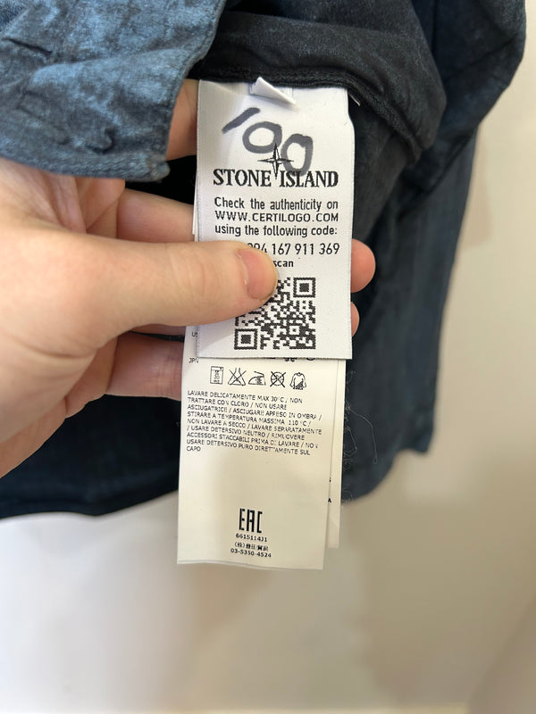Stone Island Check Grid Overshirt with Dust Treatment