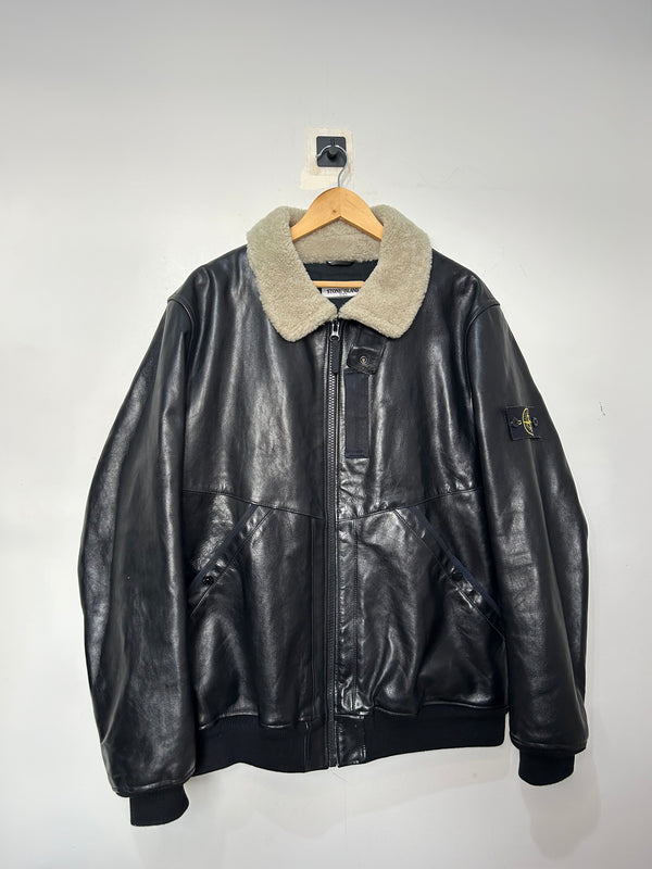 Stone Island 30 Year Anniversary Waxed Soft Leather Jacket