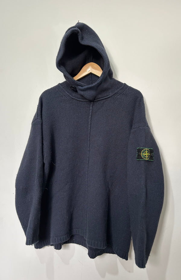 Stone Island 1996 Green Edge Badge Wool Hoodie