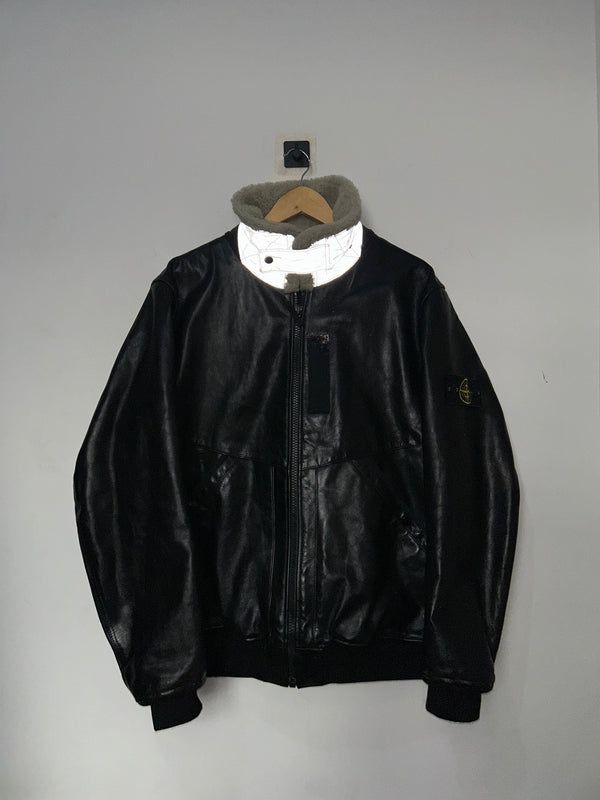 Stone Island 30 Year Anniversary Waxed Soft Leather Jacket