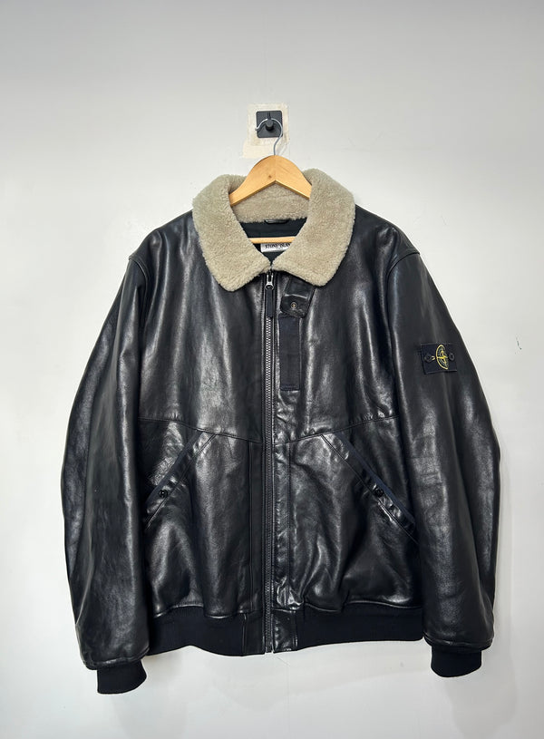 Stone Island 30 Year Anniversary Waxed Soft Leather Jacket