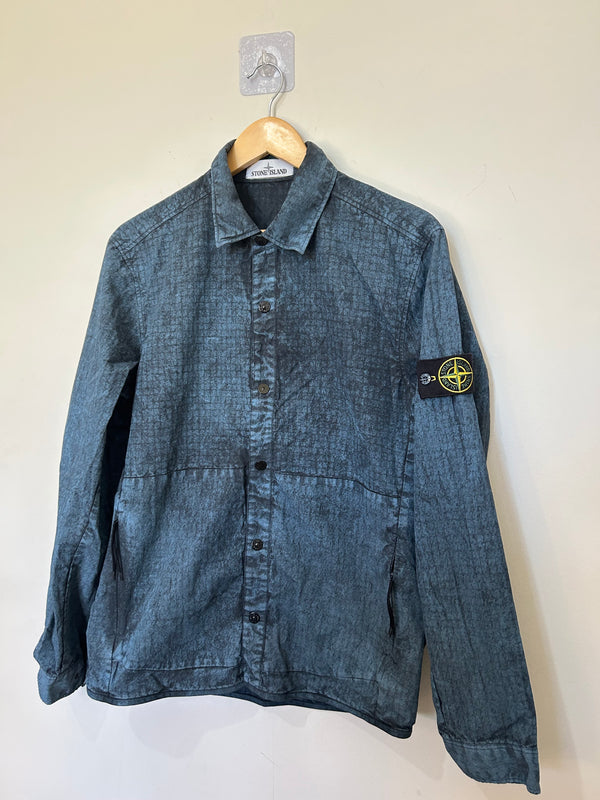 Stone Island Check Grid Overshirt with Dust Treatment