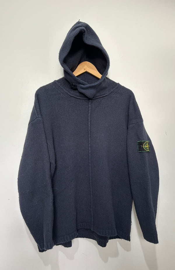 Stone Island 1996 Green Edge Badge Wool Hoodie