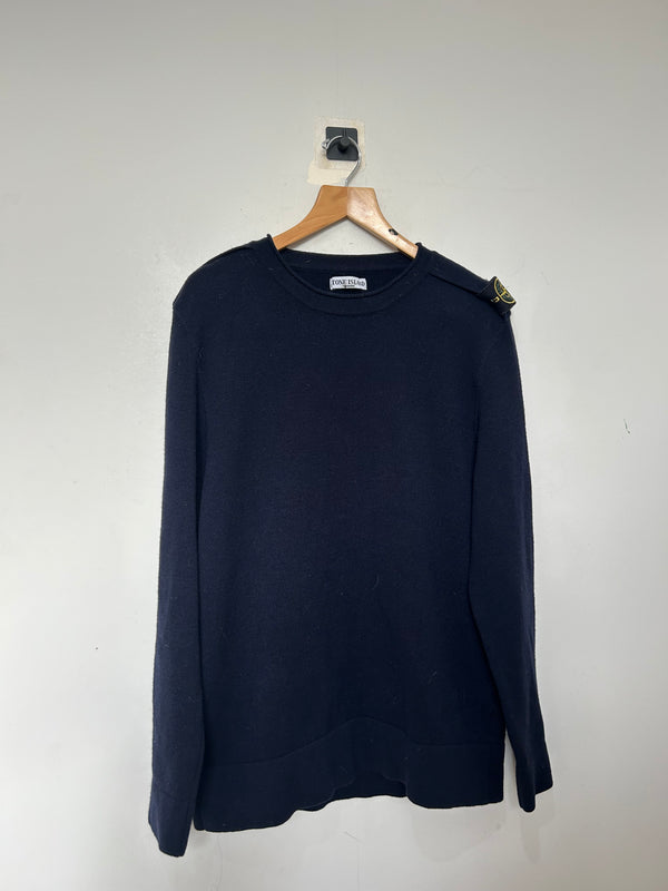 Stone Island Lana Wool Shoulder Badge Knit Jumper