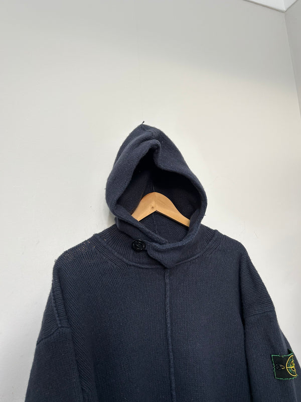 Stone Island 1996 Green Edge Badge Wool Hoodie