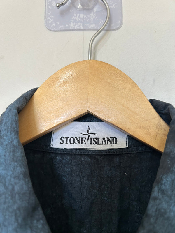 Stone Island Check Grid Overshirt with Dust Treatment